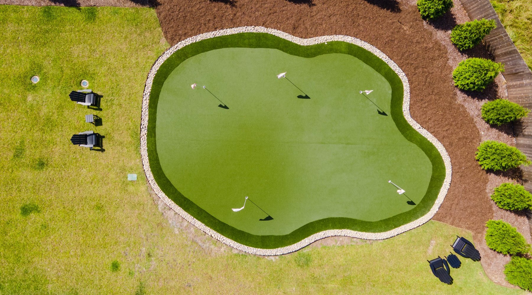 an aerial of a putting green